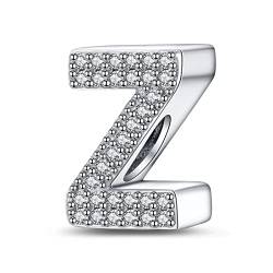 LaMenars Buchstabe Z Charm 925 Sterling Silber Perlen für Armbänder mit 5A Zirkonia, Geburtstagsschmuck Geschenke Frauen Mädchen von LaMenars