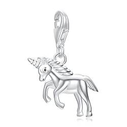 LaMenars Einhorn Verschluss Charms 925 Silber für Frauen Familie Freundin Mutter Herz Anhänger Charm Geeignet für Thomas Sabo Armbänder & Halsketten Geburtstag von LaMenars