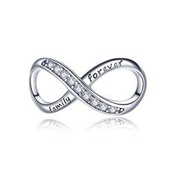 LaMenars Forever Family Liebe Charms 925 Silber für Frauen Familie Freundin Mutter Liebhaber Schwester Anhänger Charm Geeignet für Frauen Armbänder und Halsketten Geburtstag von LaMenars