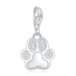 LaMenars Love Verschluss Charms 925 Silber für Frauen Familie Freundin Mutter Herz Anhänger Charm Geeignet für Thomas Sabo Armbänder & Halsketten Geburtstag Muttertag Geschenk (Hundepfote) von LaMenars