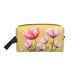 Kosmetiktasche Pink Sangger Flower Travel Große, verschleißfeste Kulturbeutel-Aufbewahrungstasche, 10 x 4,9 x 6,2 Zoll. von LaVami