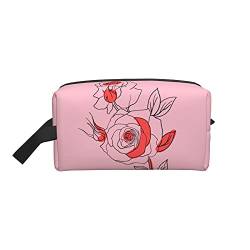 Kosmetiktasche Red Line Rose Travel Große, verschleißfeste Kulturbeutel-Aufbewahrungstasche, 10 x 4,9 x 6,2 Zoll. von LaVami