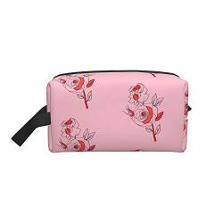 Kosmetiktasche Red Line Rose Travel Große, verschleißfeste Kulturbeutel-Aufbewahrungstasche, 10 x 4,9 x 6,2 Zoll. von LaVami