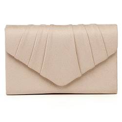 Labair Damen Abendhandtaschen Plissee Wildleder Abendtasche Samt Clutch Tasche Hochzeit Brautkleid Geldbörse, nude, Small von Labair