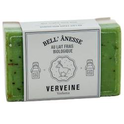 Label Provence - Doppelseitige Peeling-Seife mit französischer Seife – Für Weichmacher, Befeuchtung und Pflege für alle Hauttypen – Duft Eisenkraut und Eselsmilch – 125 g von Label Provence