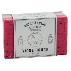 Label Provence - Doppelseitige Peeling-Seife mit französischer Seife - Für Weichmachung, Befeuchtung und Pflege aller Hauttypen - Rotwein- und Eselmilchduft - 125 g von Label Provence