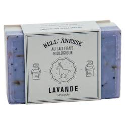 Label Provence - Doppelseitige Peeling-Seife mit französischer Seife – Für Weichmachung, Befeuchtung und Pflege für alle Hauttypen – Lavendel- und Eselmilchduft – 125 g von Label Provence