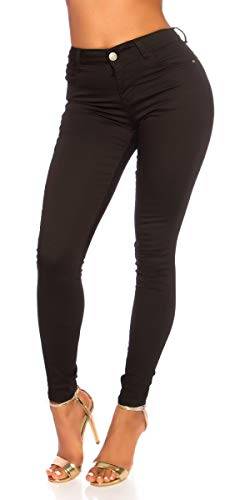Trendstylez Damen Basic Slim Fit Stretch Skinny Röhren Jeans Hose schwarz Größe 34 von Label by Trendstylez