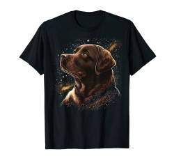 Niedlicher brauner Labrador-Hund auf braunem Labrador-Retriever-Liebhaber T-Shirt von Labrador Retriever love apparel for Labrador owner