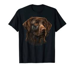Niedlicher brauner Labrador-Hund auf braunem Labrador-Retriever-Liebhaber T-Shirt von Labrador Retriever love apparel for Labrador owner