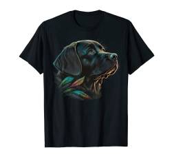 Süßer schwarzer Labrador-Hund auf schwarzem Labrador-Retriever-Liebhaber T-Shirt von Labrador Retriever love apparel for Labrador owner