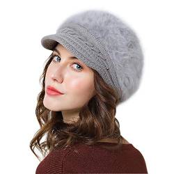 Lachi Damen Barett Wintermütze Wolle Beanie Mütze Baskenmütze Bakerboy Cap von Lachi