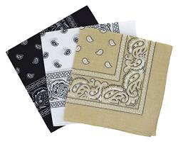 Set 3 bandanas paisley damen und herren 57x57cm von Laciteinterdite