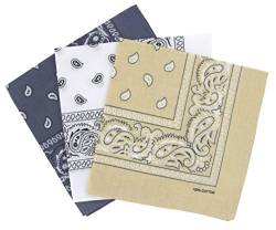 Set 3 bandanas paisley damen und herren 57x57cm von Laciteinterdite