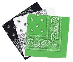 Set 3 bandanas paisley damen und herren 57x57cm von Laciteinterdite