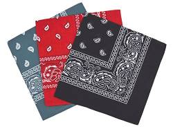 Set 3 bandanas paisley damen und herren 57x57cm von Laciteinterdite