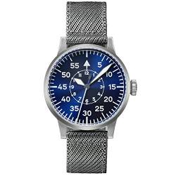 LACO Fliegeruhr Paderborn, Herren Armbanduhr, graues Nylonband, Saphirglas, Ø 42 mm, ETA 2824.2 (Elaboré) Automatik, inkl. Etui - 862082 von Laco