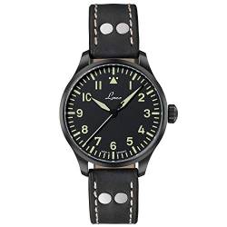 Laco Fliegeruhr Basis Altenburg, Damen- u. Herren Armbanduhr, schwarzes Lederband, Saphirglas, Ø 39 mm, Miyota 821 A Automatik, inkl. Etui - 861991 von Laco