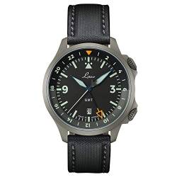 Laco Sondermodell Fliegeruhr Frankfurt GMT Schwarz Made in Germany – 43 mm Ø hochwertige Automatikuhr – Einzigartige Qualität. Herausragende Verarbeitung – 20 ATM wasserdicht – seit 1925 von Laco