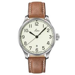 Laco Valencia Herren Armbanduhr, braunes Kalbslederband, Saphirglas, Ø 42 mm, Automatik, Marineuhr, inkl. Etui - 861651.2 von Laco