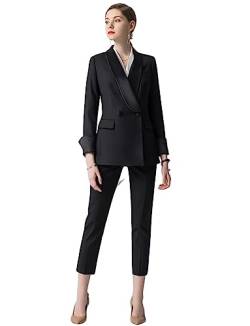Lacoac Damen Zwei Knöpfe Smokings Zweiteiliger Anzug Schal Revers Kleid Business Formal Täglich von Lacoac
