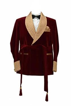 Lacoac Herren Samt Smoking Blazer Schal Revers Anzug Mantel Abschlussball Bräutigam lässig von Lacoac
