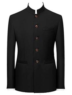 Lacoac Herren Stehkragen Blazer Fünf Knöpfe Mantel Abendessen Business täglich Cosplay lässig Anzug Jacke von Lacoac