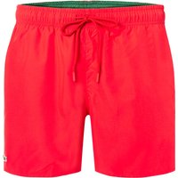 LACOSTE Herren Badeshorts rot Mikrofaser unifarben von Lacoste