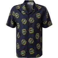 LACOSTE Herren Kurzarmhemd blau Mikrofaser gemustert von Lacoste