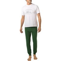LACOSTE Herren Pyjama grün Jersey-Baumwolle unifarben von Lacoste
