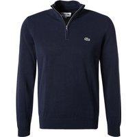 LACOSTE Herren Troyer blau Baumwolle unifarben Classic Fit von Lacoste