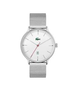 Lacoste Analog Quarzuhr für Herren mit Silbernes Edelstahl-Mesh-Gliederarmband - 2011201 von Lacoste