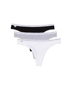 Lacoste Damen 8F1341 G-String, Noir/Blanc-Argent Chine, 46 von Lacoste