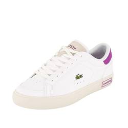 Lacoste Damen Low-Top Sneaker POWERCOURT 123 1 SFA, Frauen Halbschuhe,schnürschuhe,schnürer,straßenschuhe,Turnschuhe,Weiss/LILA (Z54),37 EU / 4 UK von Lacoste