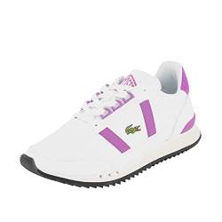 Lacoste Damen Low-Top Sneaker Partner Retro 123 1 SFA, Frauen Halbschuhe,schnürschuhe,straßenschuhe,Strassenschuhe,Weiss/LILA (Z54),41 EU / 7.5 UK von Lacoste