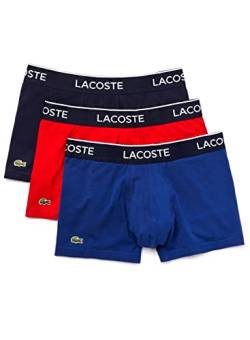 Lacoste Herren 5H3389 Boxershorts, Marine/Rouge-Methylene, M (3er Pack) von Lacoste