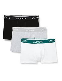 Lacoste Herren 5H3389 Boxershorts, Noir/Blanc-Argent Chine, M (3er Pack) von Lacoste