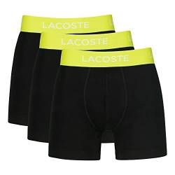 Lacoste Herren 5H8387 Boxershorts, Männer 3er-Set,Untershosen,Pants,Shorts,Unterwäsche,Basics,kurz,Regular Fit,Black/LIMEIRA (6VT),XL von Lacoste