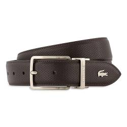 Lacoste Herren Gürtel RC4002, Männer Ledergürtel,Accessoire,35 mm breit,Dornschnalle mit Branding-Gravur,BRAUN/SCHWARZ (M84),90 von Lacoste