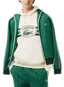 Lacoste Herren Kapuzenpulli SH1413, Männer Kapuzenpullover,Hoodie,Sweatshirt,Logo,Regular Fit,Weiß,4 (M) von Lacoste