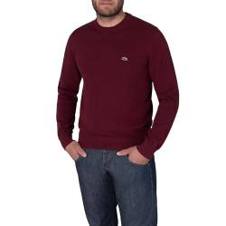 Lacoste Herren Pullover Rundhals AH2193, Männer Basic Strickpulli,Regular Fit,Rot,8 (3XL) von Lacoste