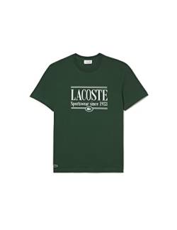 Lacoste Herren T-Shirt Rundhals TH0322, Männer Logo Tshirt,Print Tee,Regular Fit,Grün,6 von Lacoste