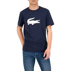 Lacoste Herren T-Shirt Rundhals TH4191, Männer Logo Tshirt,Print Tee,Regular Fit,Blau,4 von Lacoste