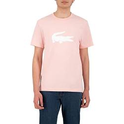 Lacoste Herren T-Shirt Rundhals TH4191, Männer Logo Tshirt,Print Tee,Regular Fit,Rosa,3 von Lacoste