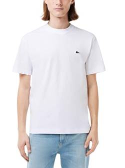 Lacoste Herren T-Shirt Rundhals TH7318, Männer Basic Tshirt,Tee,Regular Fit,Weiß,5 (L) von Lacoste