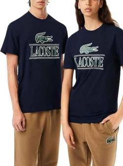 Lacoste Herren TH1218 T-Shirt aus schwerem Baumwolljersey – Navy blau – XXL von Lacoste