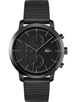 Lacoste Multi Zifferblatt Quarz Uhr für Herren mit Schwarzes Lederarmband - 2011177 von Lacoste