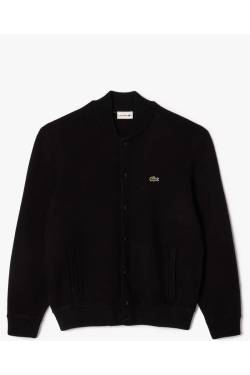 Lacoste Regular Fit Strickjacke schwarz, Einfarbig von Lacoste