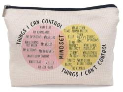 Lacosu Kosmetiktasche mit Aufschrift "Things I Can Control Things I Cannot Control", für psychische Gesundheit, positive tägliche Affirmationen, Geschenk für Teenager, Mädchen, Frauen, sie, psychische von Lacosu