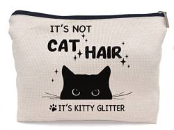 Lacosu Lustige Make-up-Tasche mit Katzenmotiv, kleine Reißverschlusstasche, Geburtstagsgeschenk für Katzenliebhaber, Frauen, Schwester, Tochter, Cat-A von Lacosu